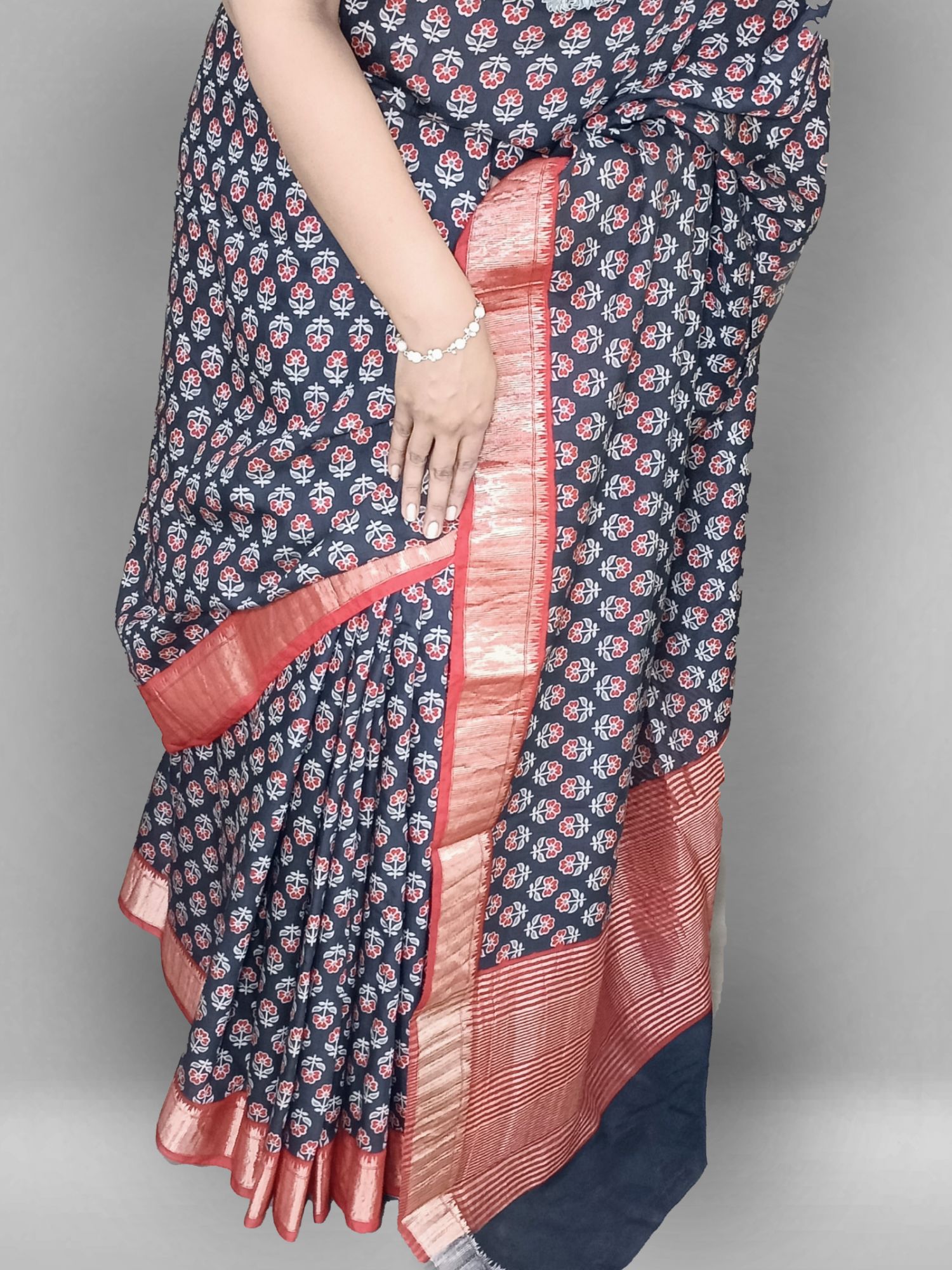 Kalamkari print binni crepe saree