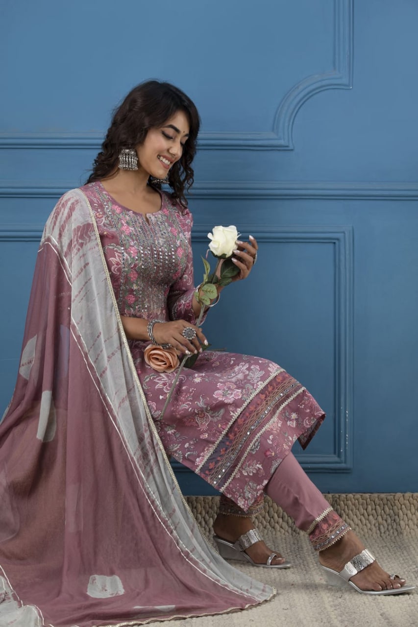 Modal muslin Pakistani style suit set