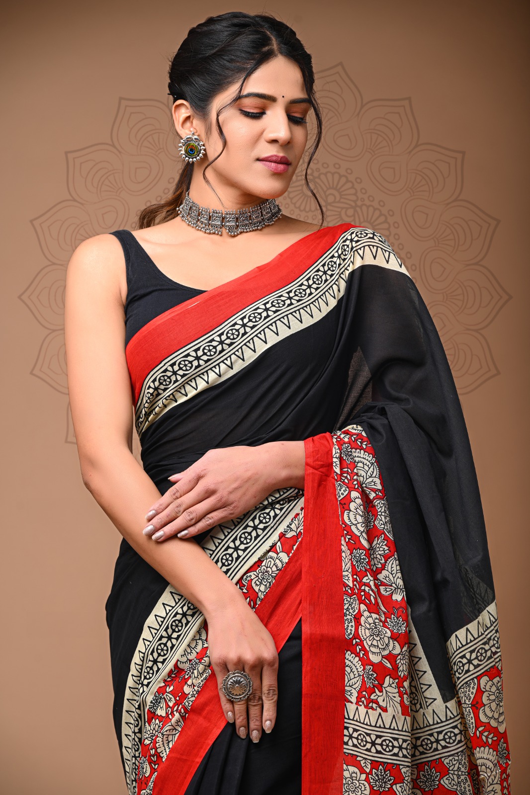 Mulmul cotton saree