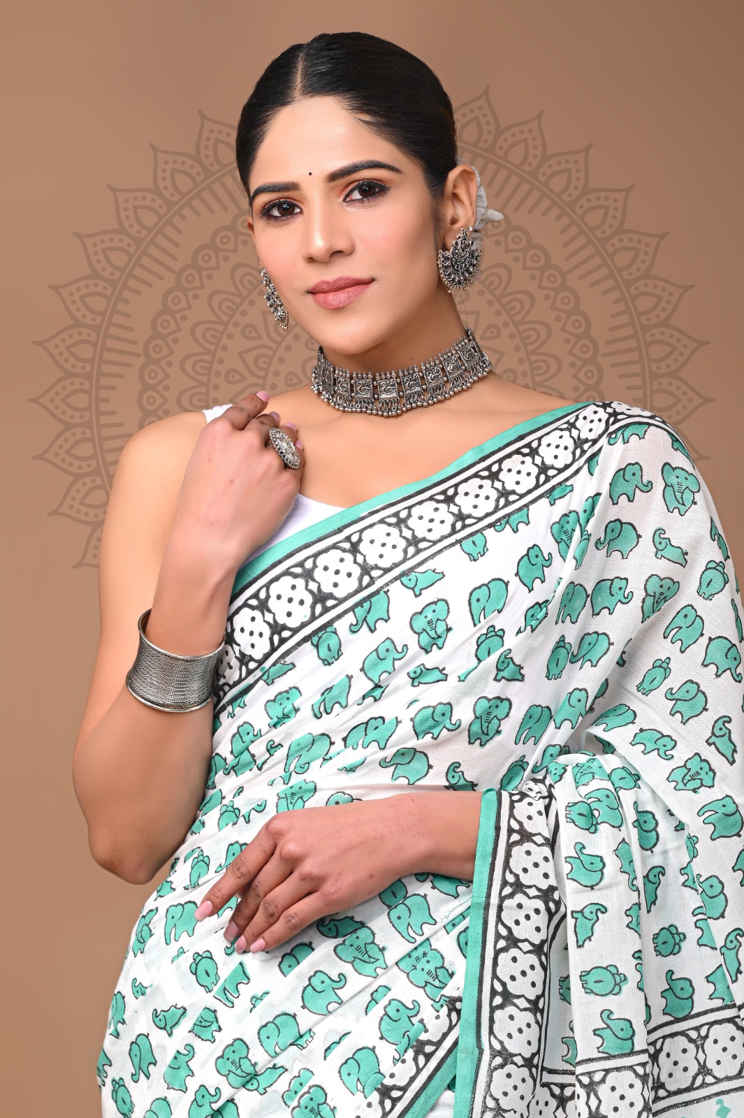 Mulmul cotton saree