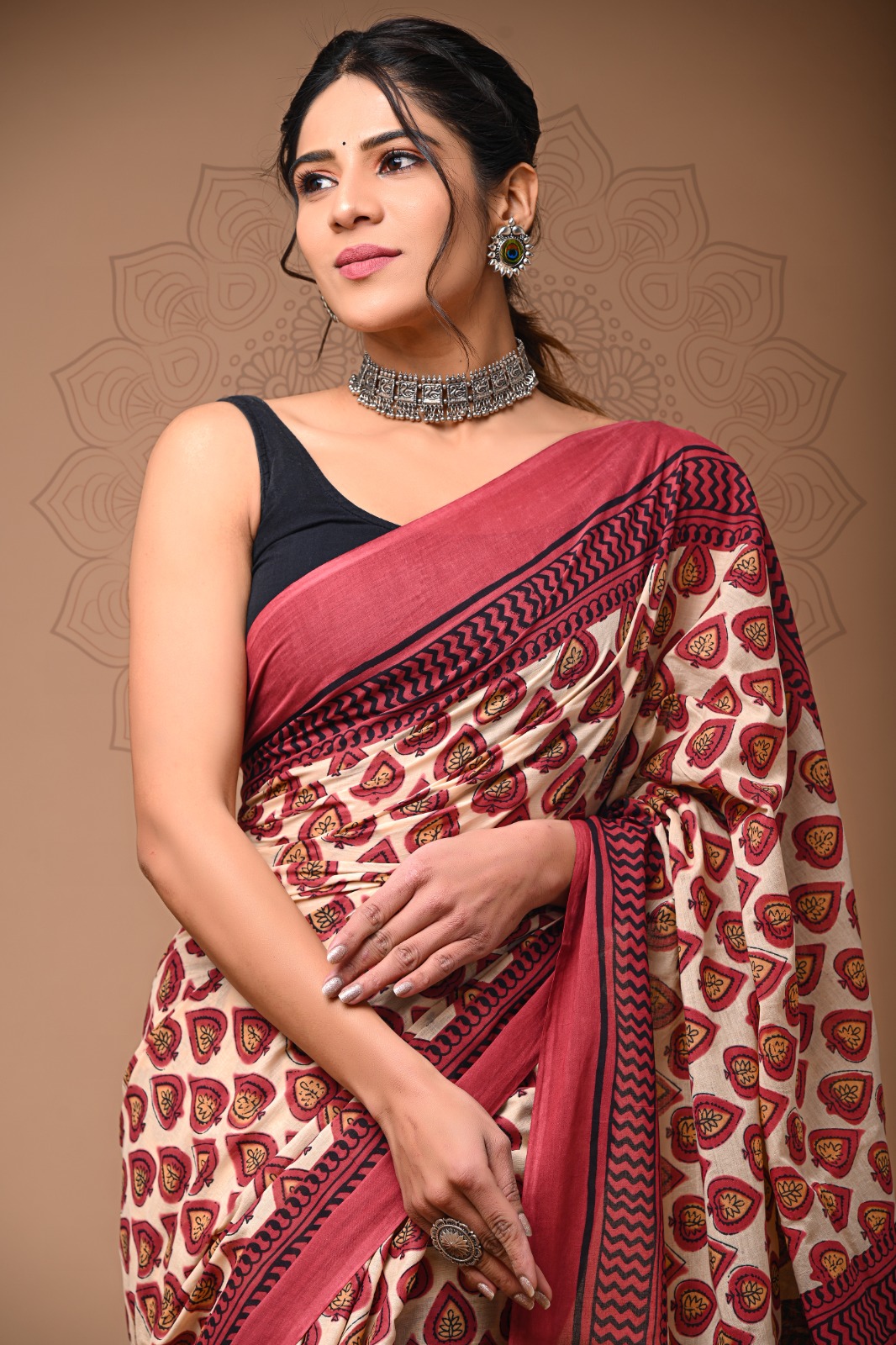 Mulmul cotton saree
