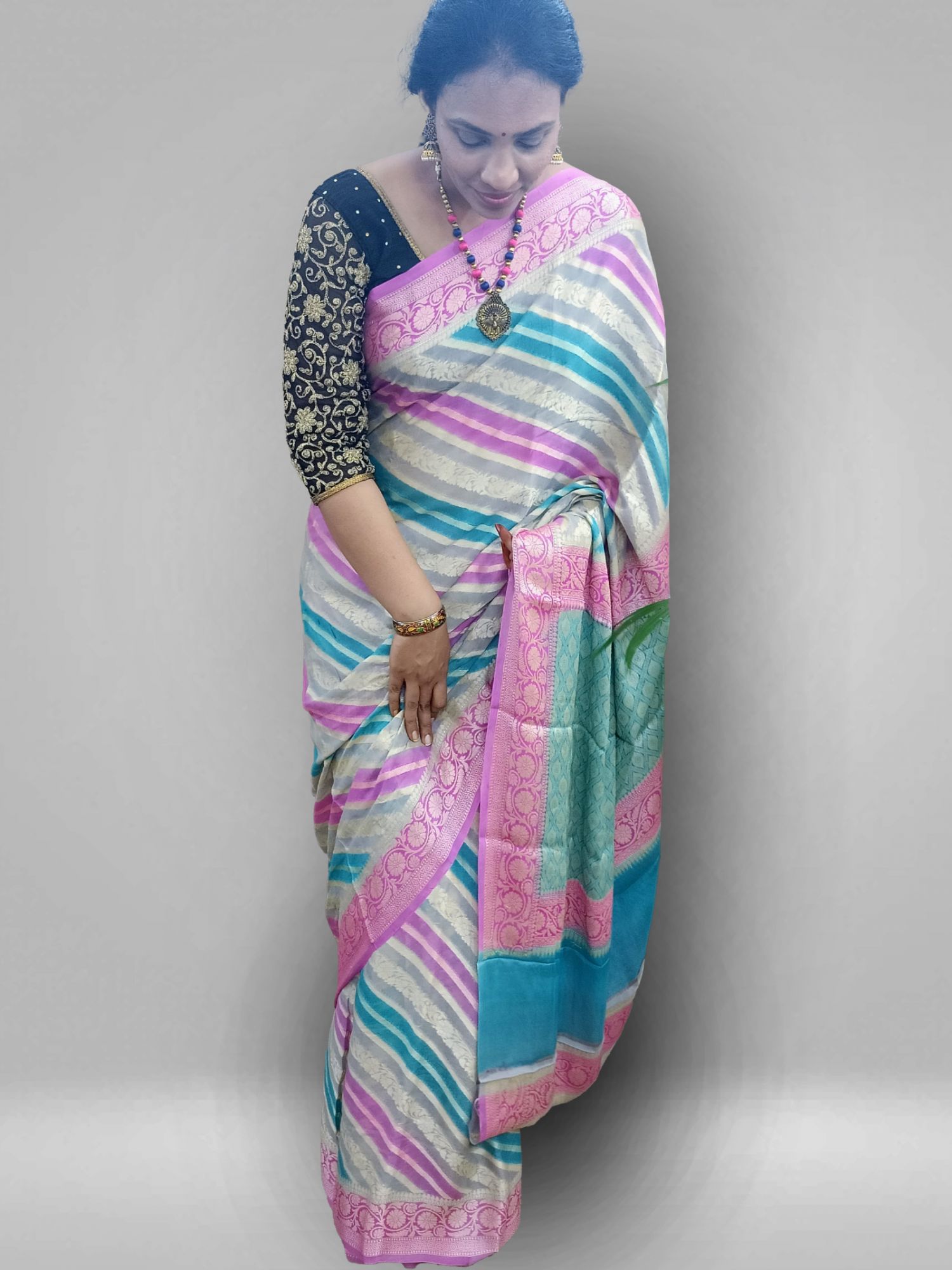 Pure georgette banarasi saree