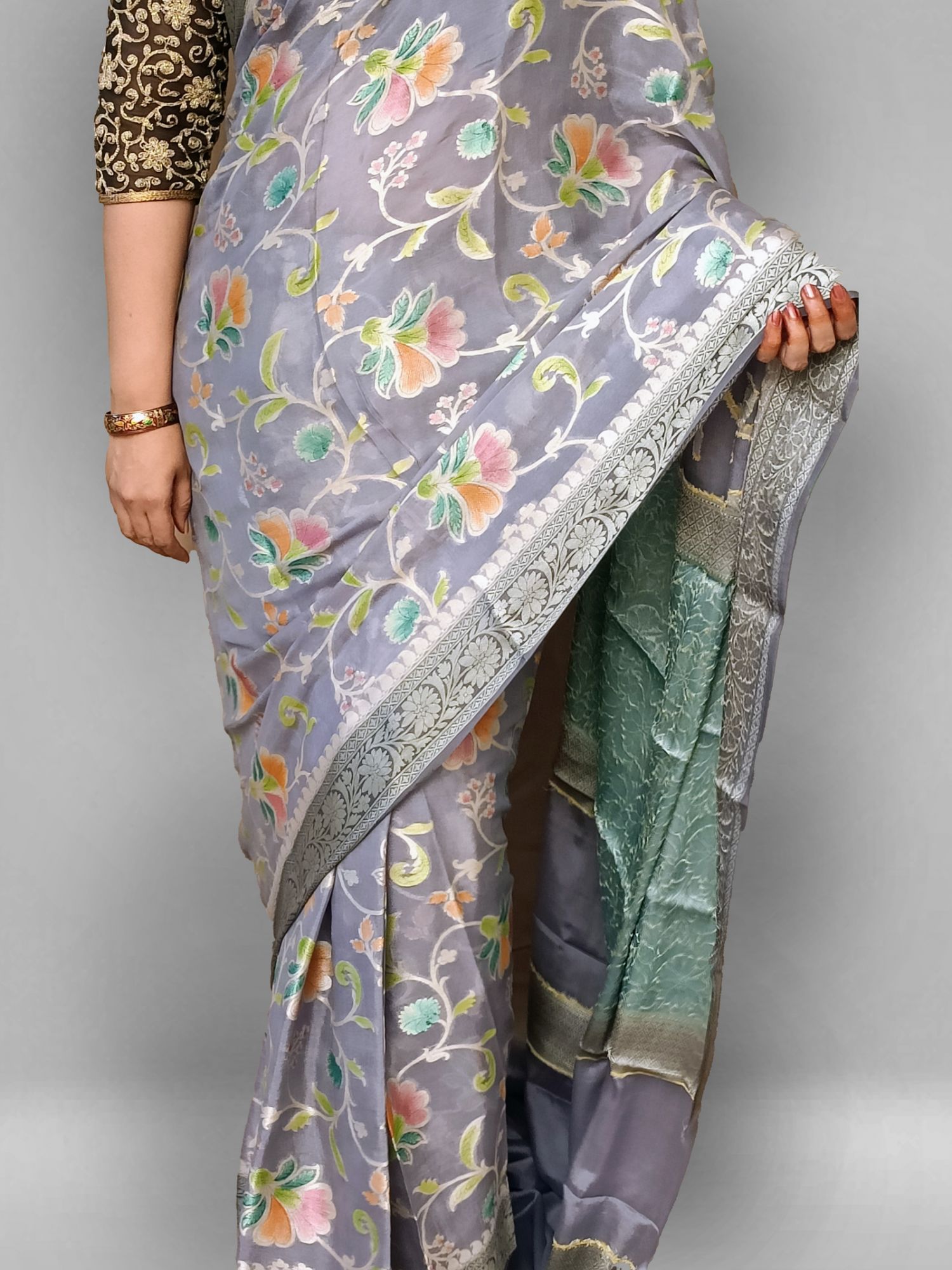 Pure georgette banarasi saree