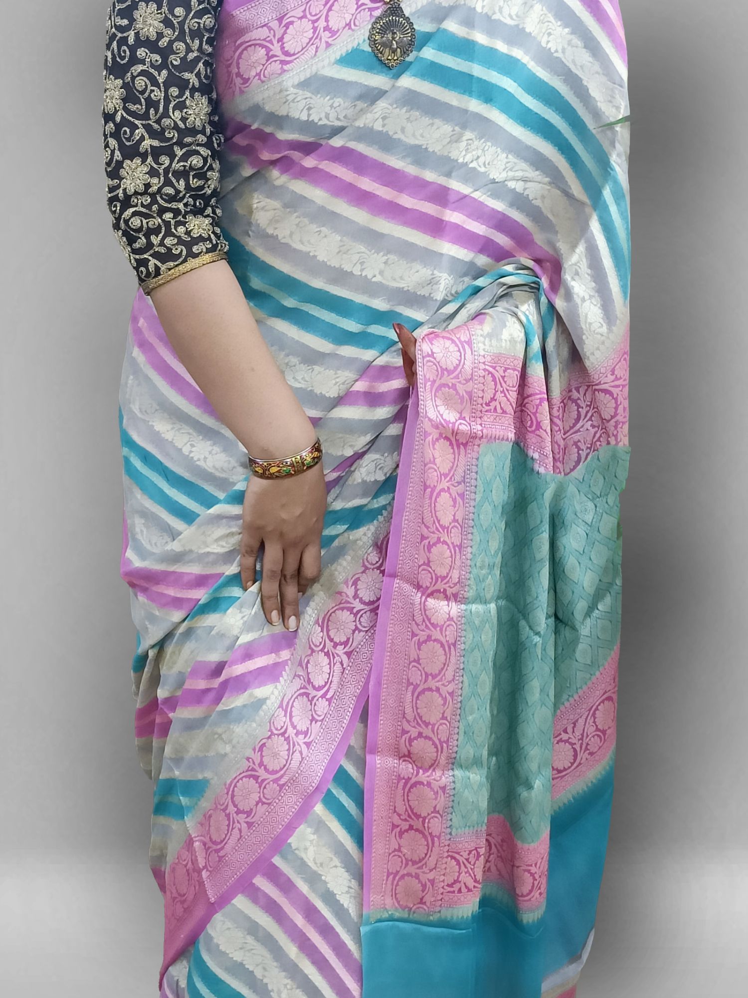Pure georgette banarasi saree