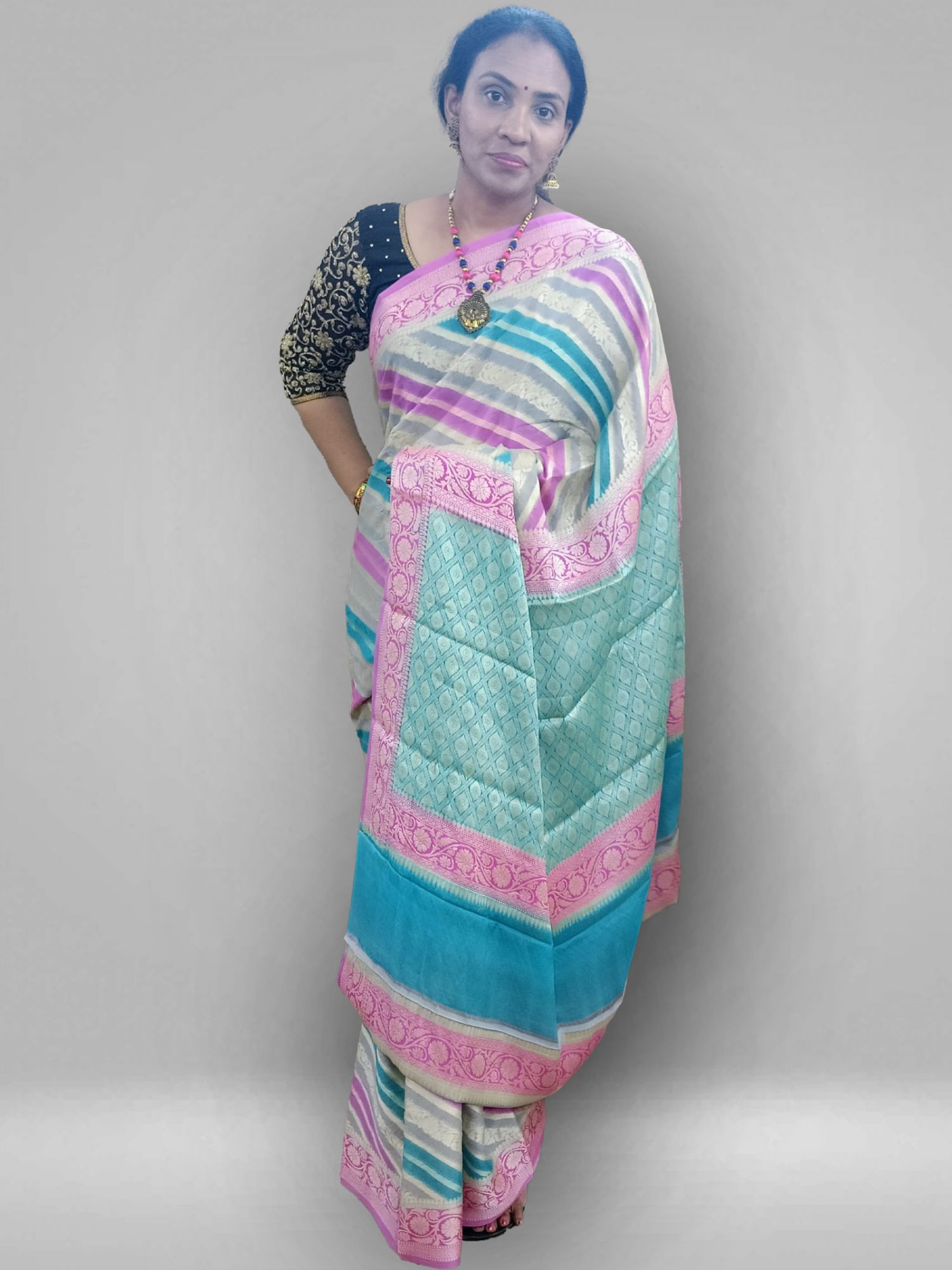 Pure georgette banarasi saree