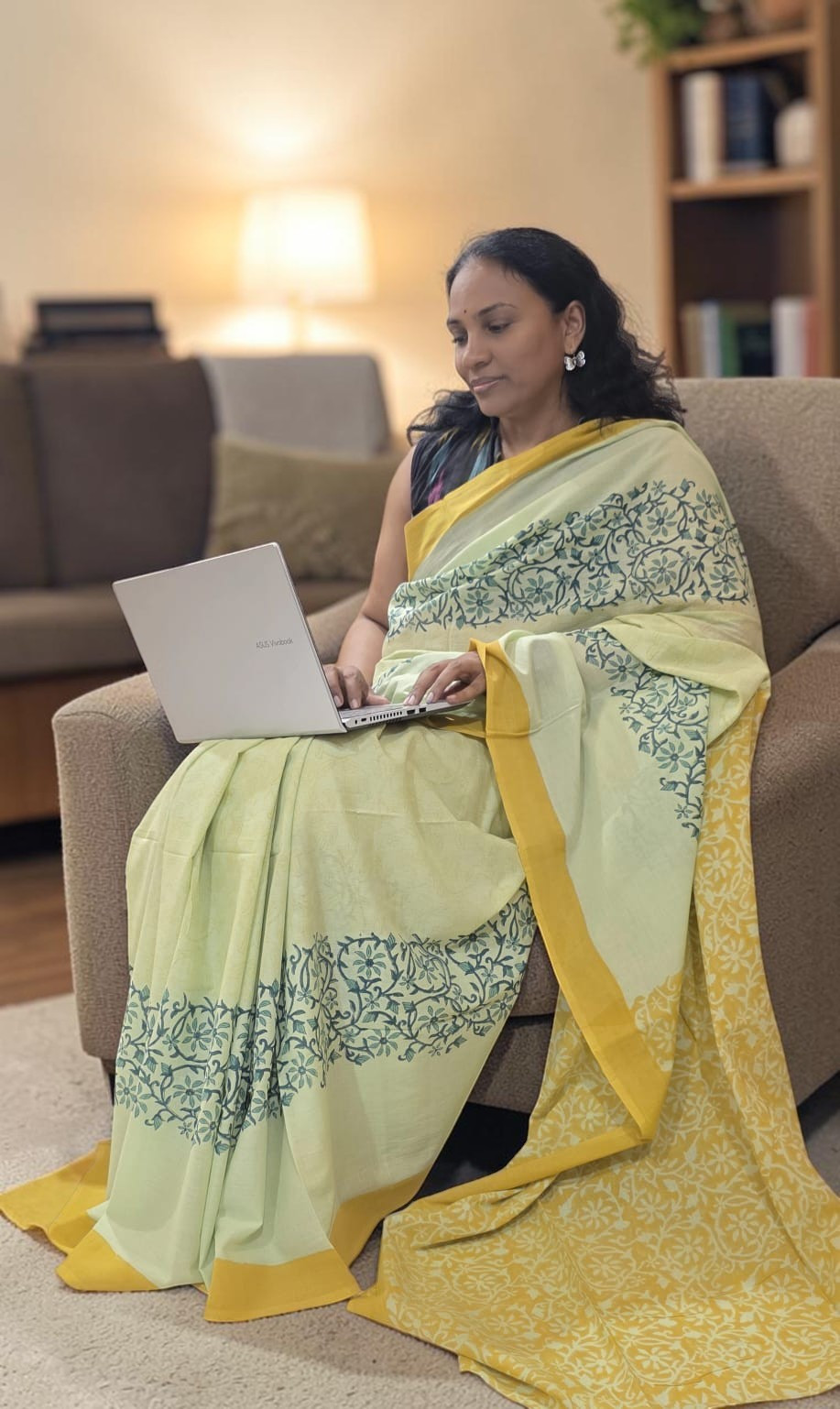 Hand Block Print Cotton Saree