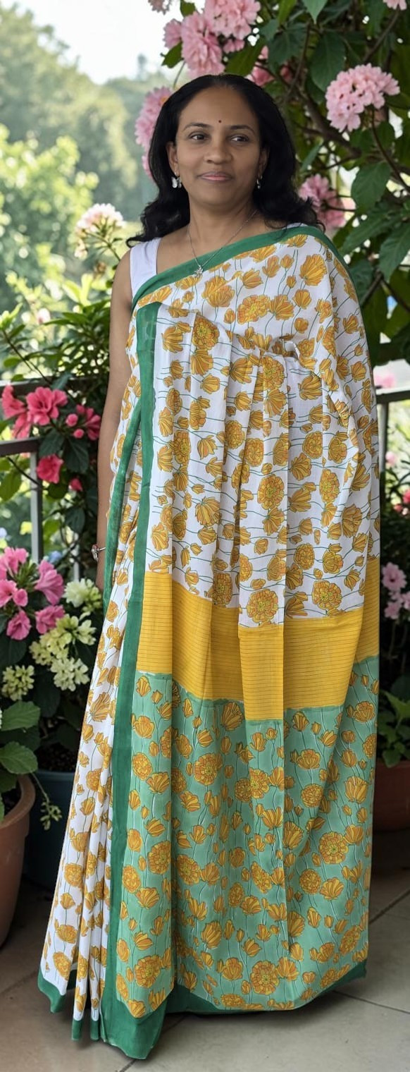Hand Block Printed Cotton Saree