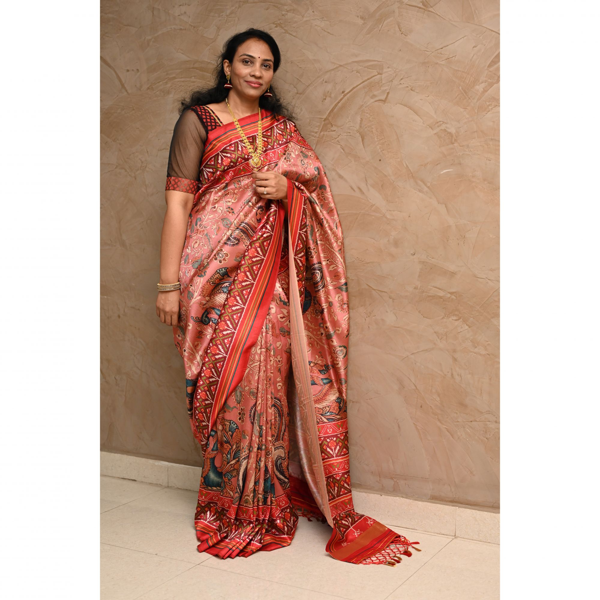 Spun Silk Kalamkari Saree