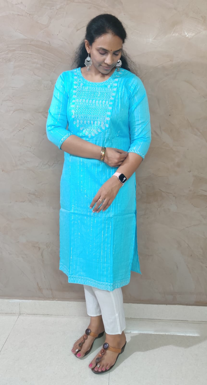 Blue Color Two Piece Suit Set