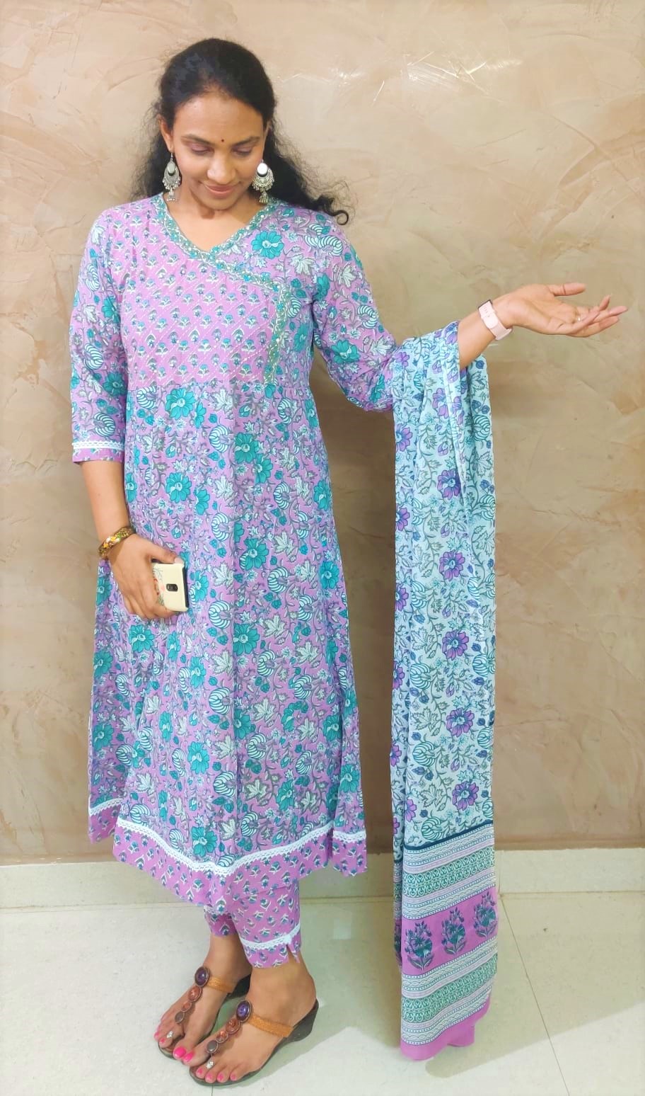 Lavender floral suit set