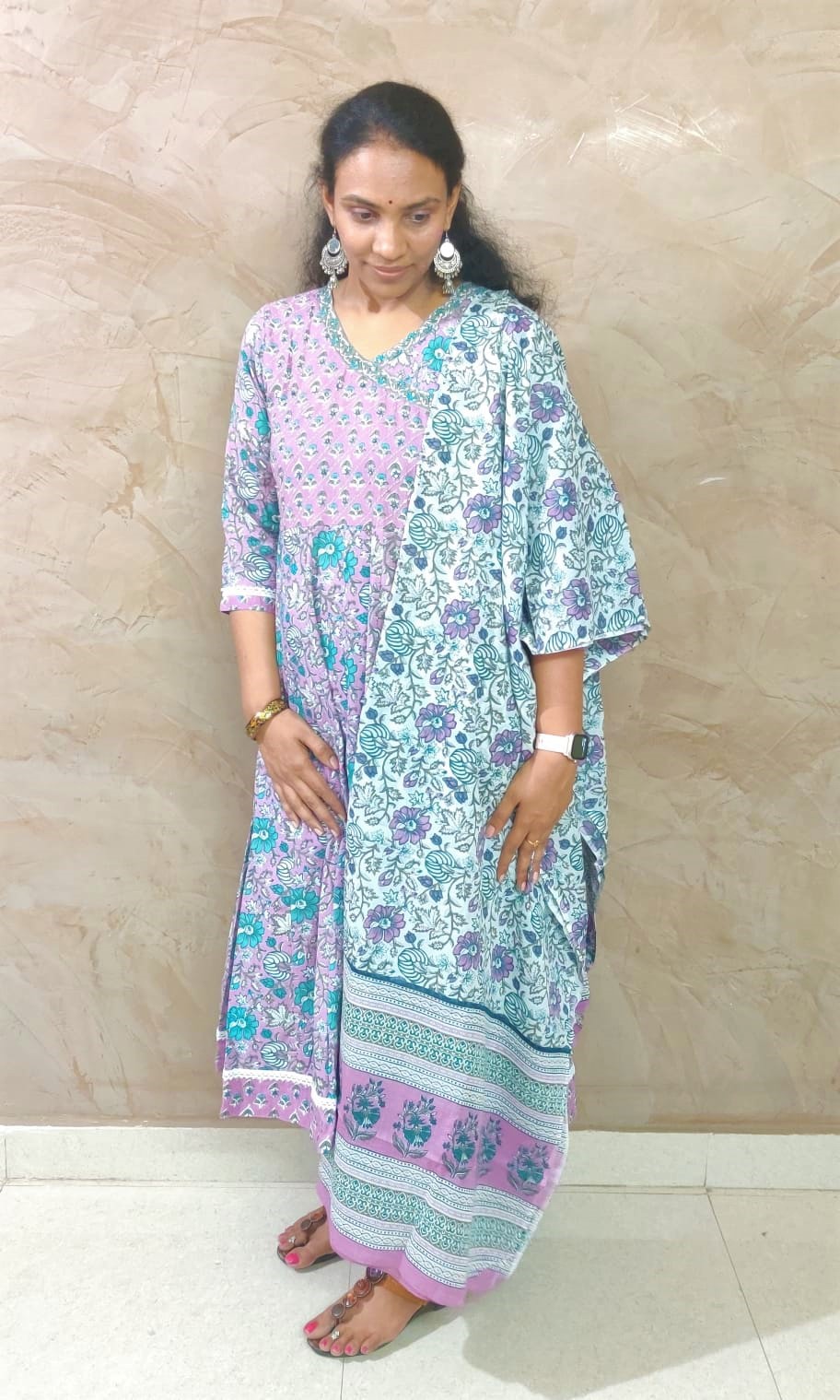 Lavender floral suit set