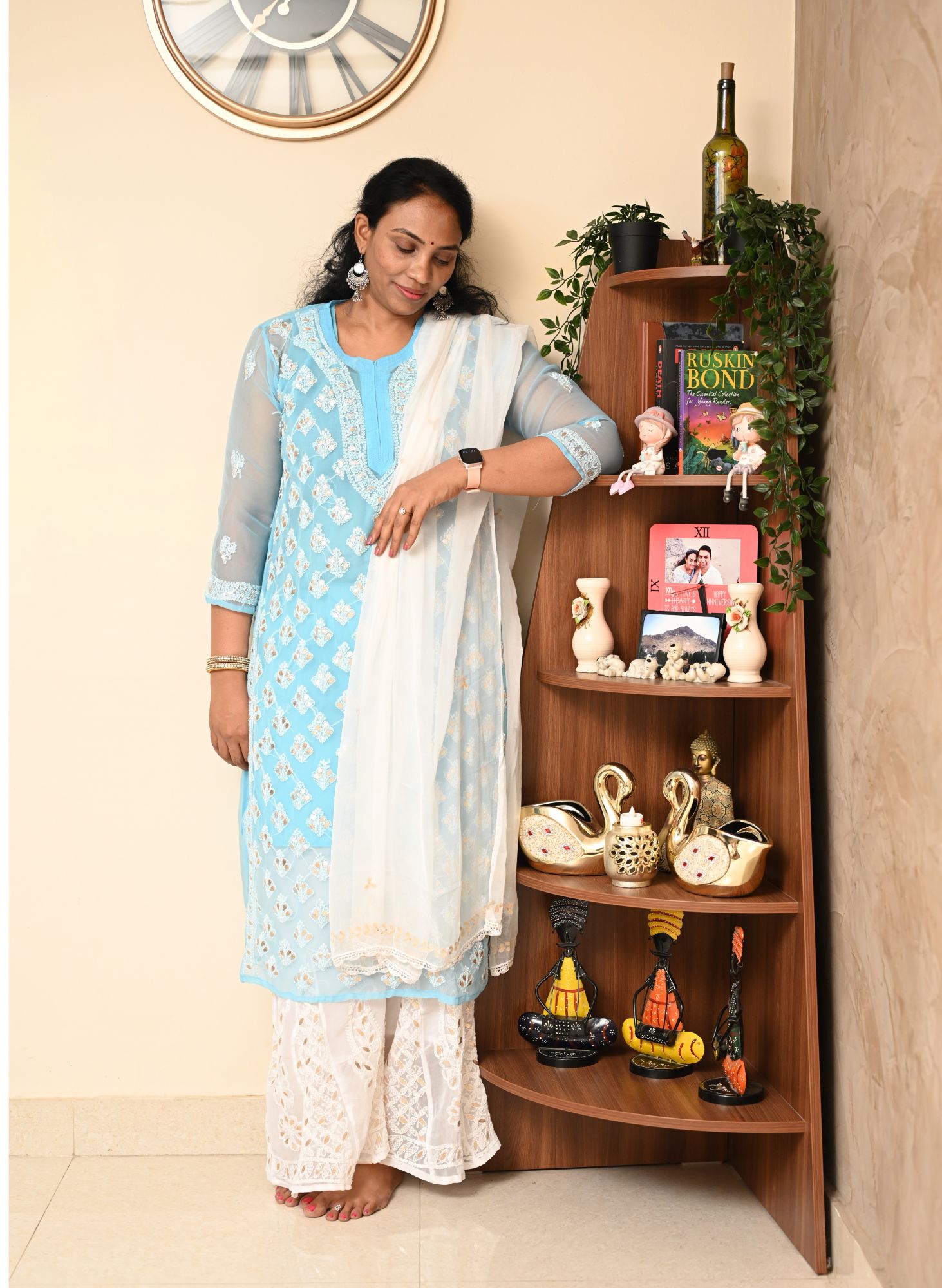 Georgette Chikankari three-piece suit set