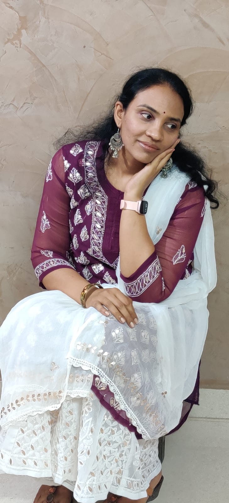 Georgette Chikankari three piece suit set