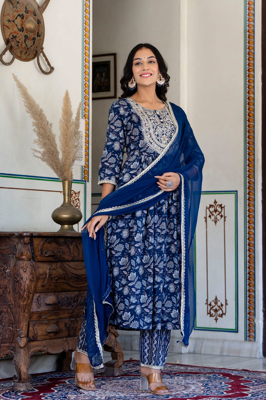 Nyra Cut Floral Suit Set