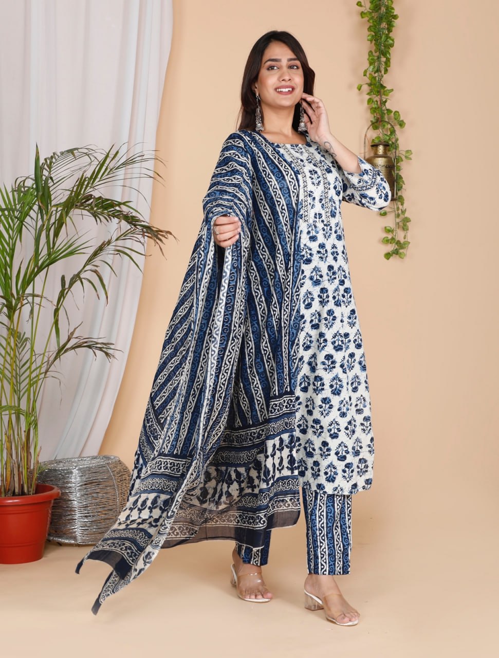 Batik print suit set