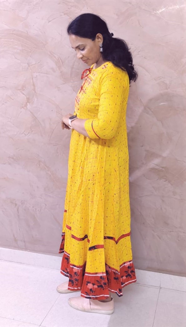 Yellow Color Long Frock Style Kurti