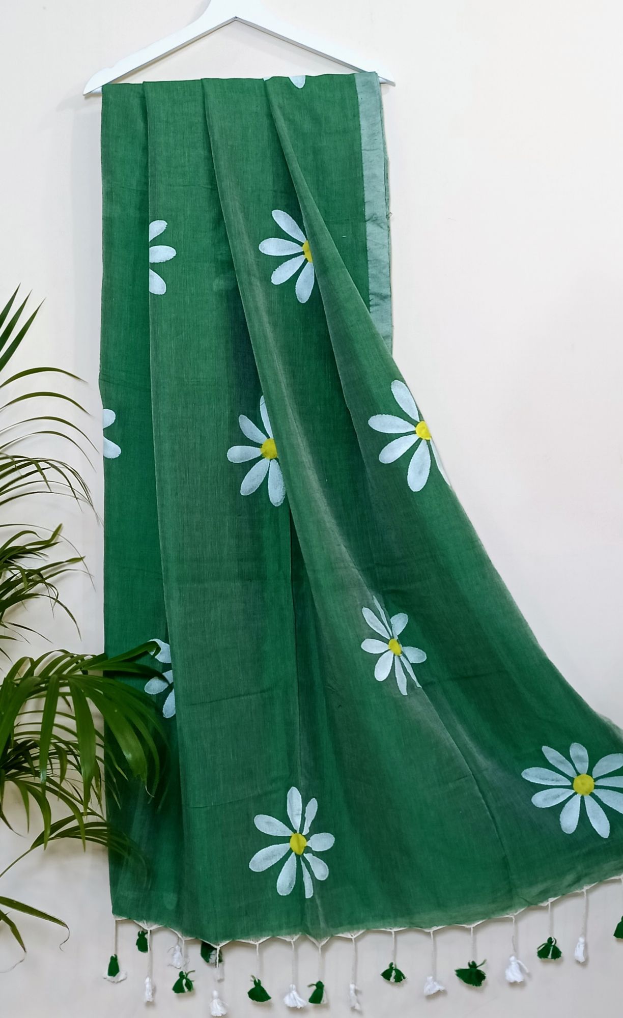 cotton hand-painted saree