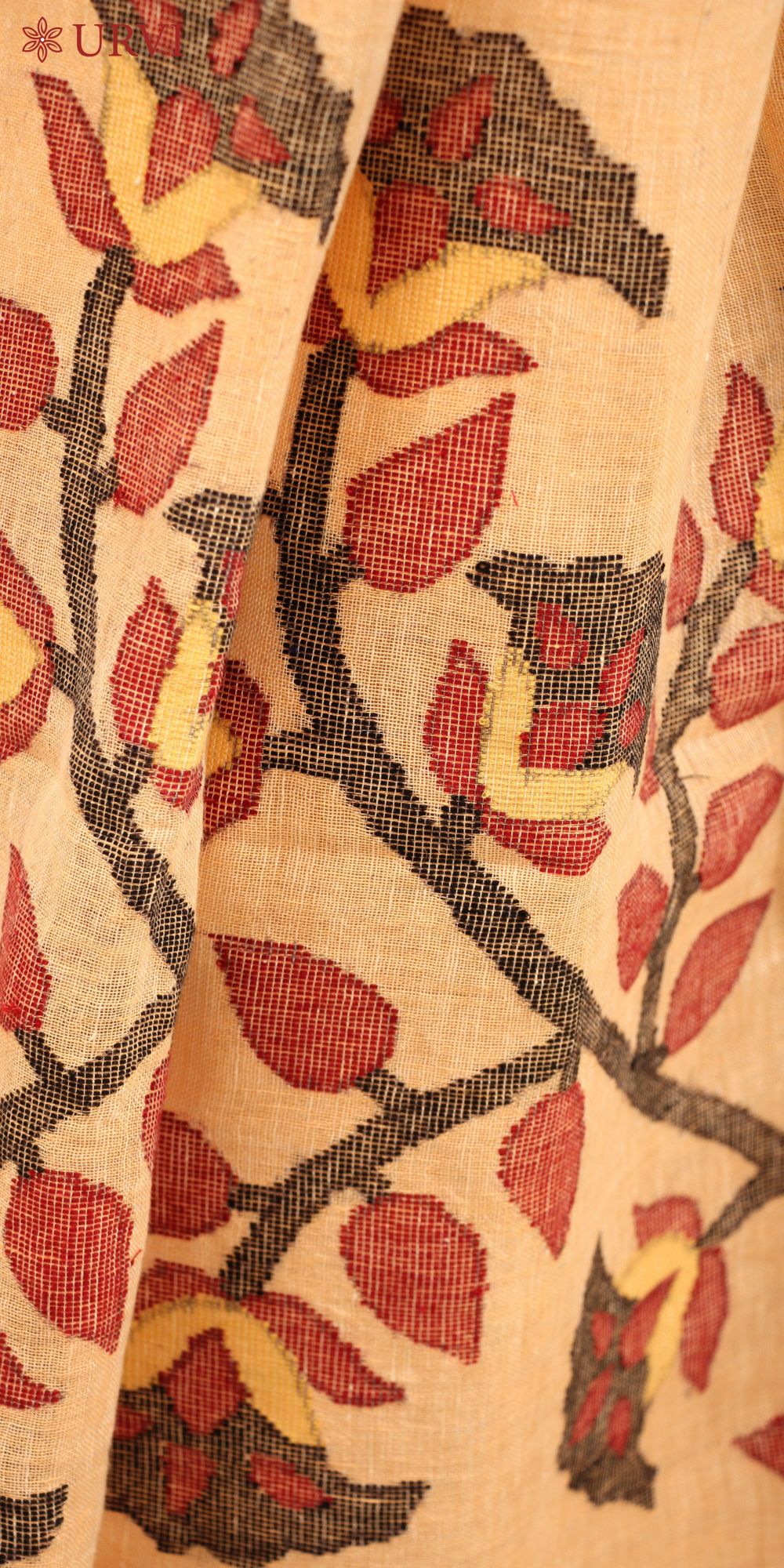 Handwoven Lenin jamdani saree