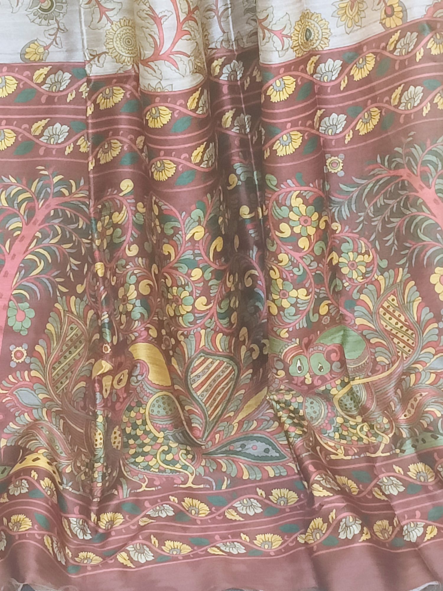Semi Tussar Kalamkari Saree