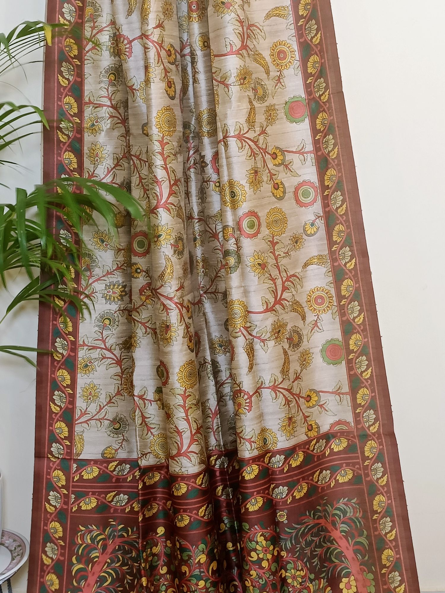 Semi Tussar Kalamkari Saree