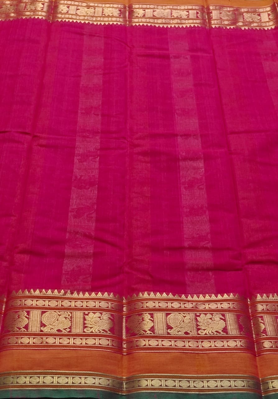 Handloom 1000 Butta Kanchi Cotton Saree with zari Boarder Pallu