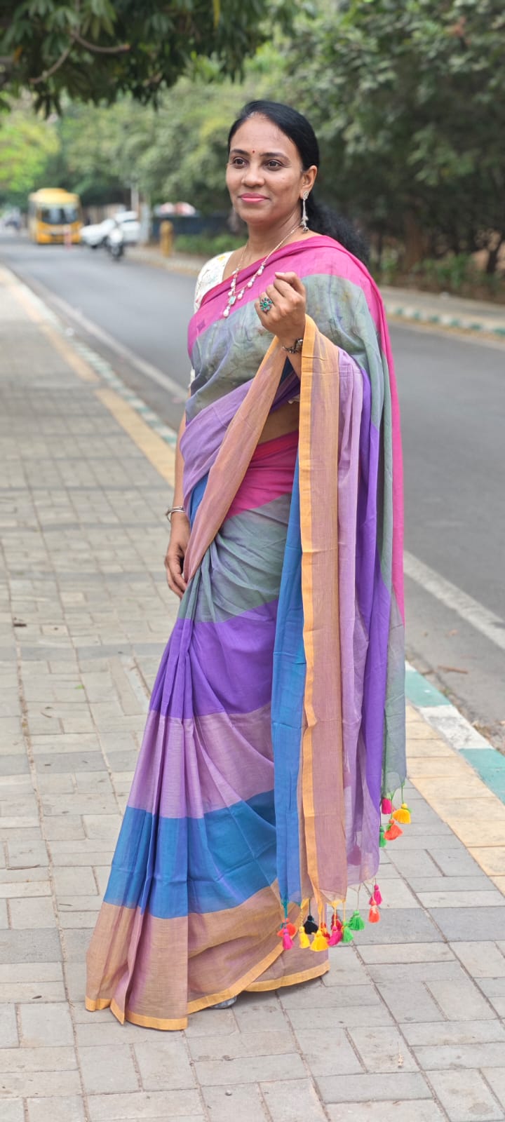 Mul cotton saree