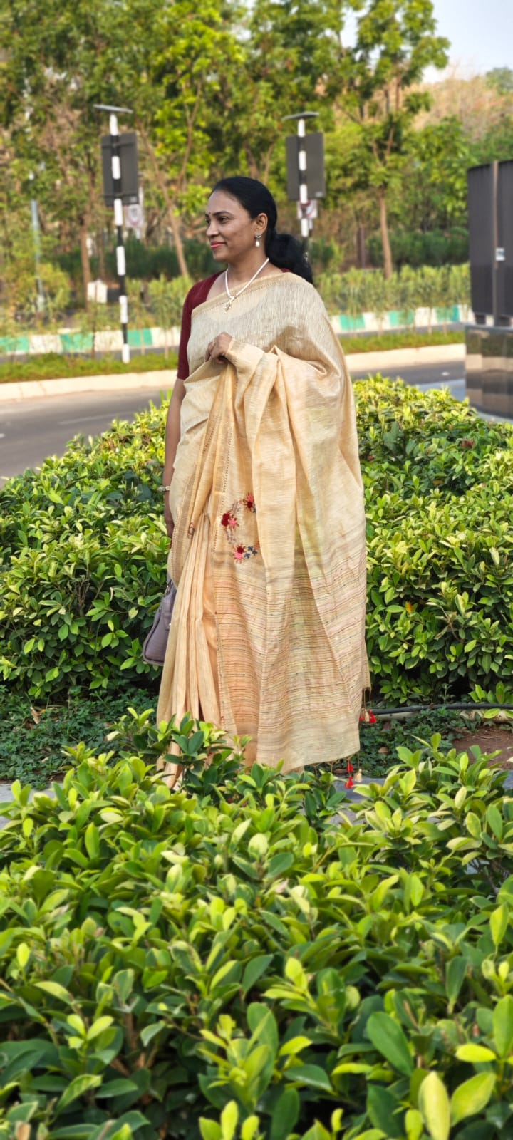 Linen Embroidery saree