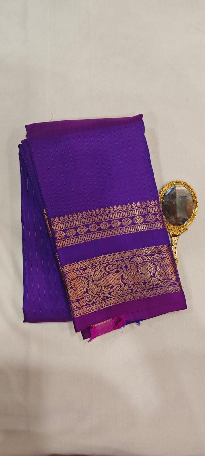 Purple Vairavoosi Pure Kanjivaram Silk Saree