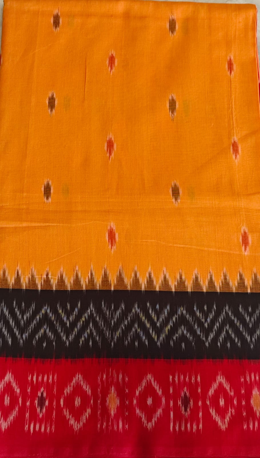 Handwoven Ikkat Pochampally Cotton Saree