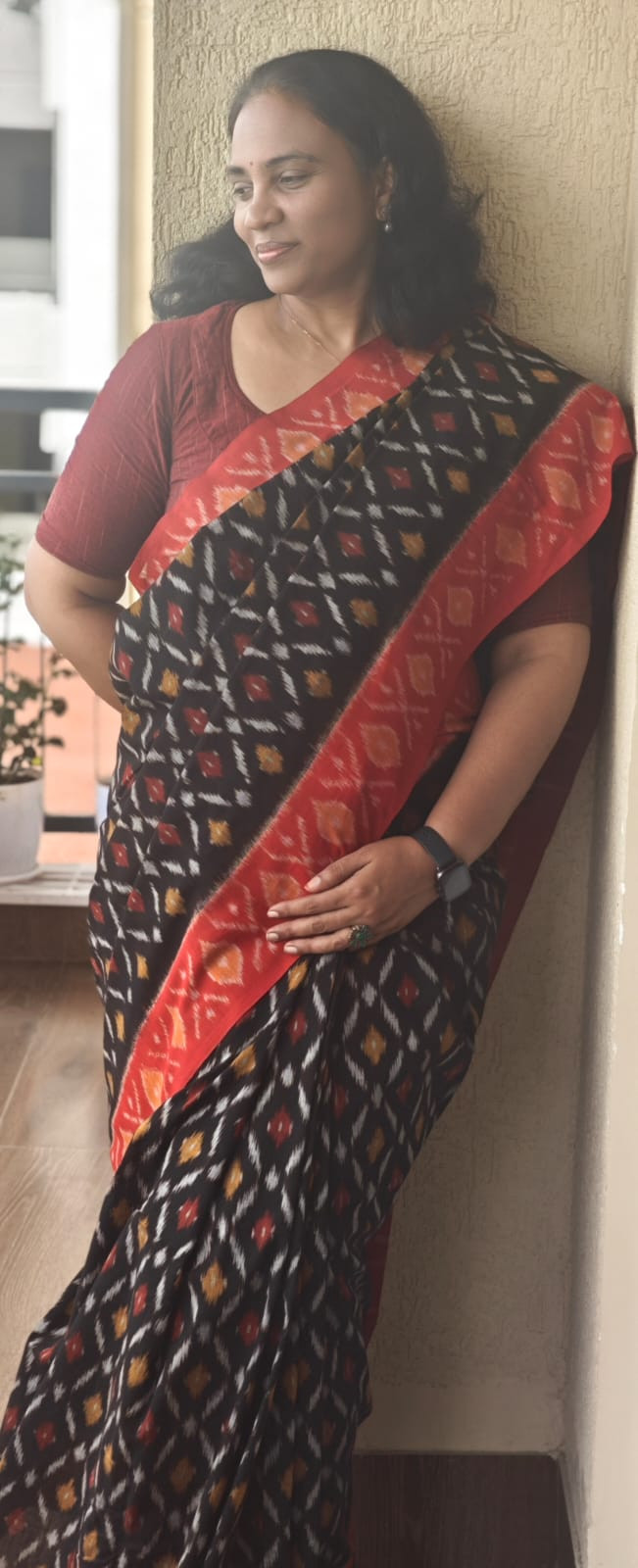 Handwoven Ikkat Pochampally Cotton Saree