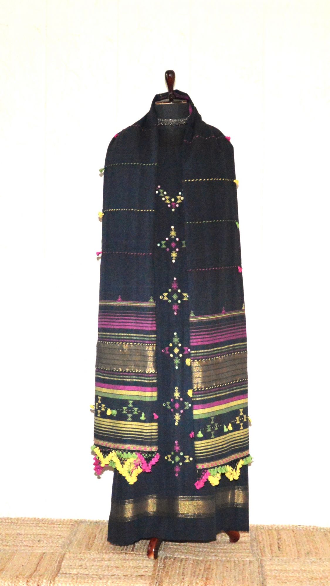 Black Kala Cotton Bhujodi Suit
