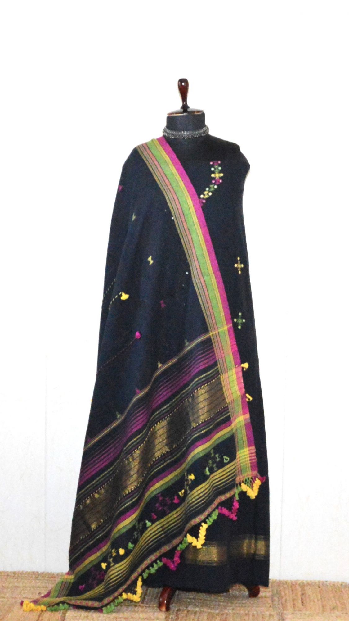 Black Kala Cotton Bhujodi Suit