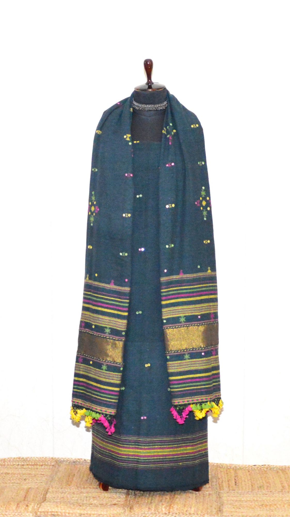 Green Kala Cotton Bhujodi Suit