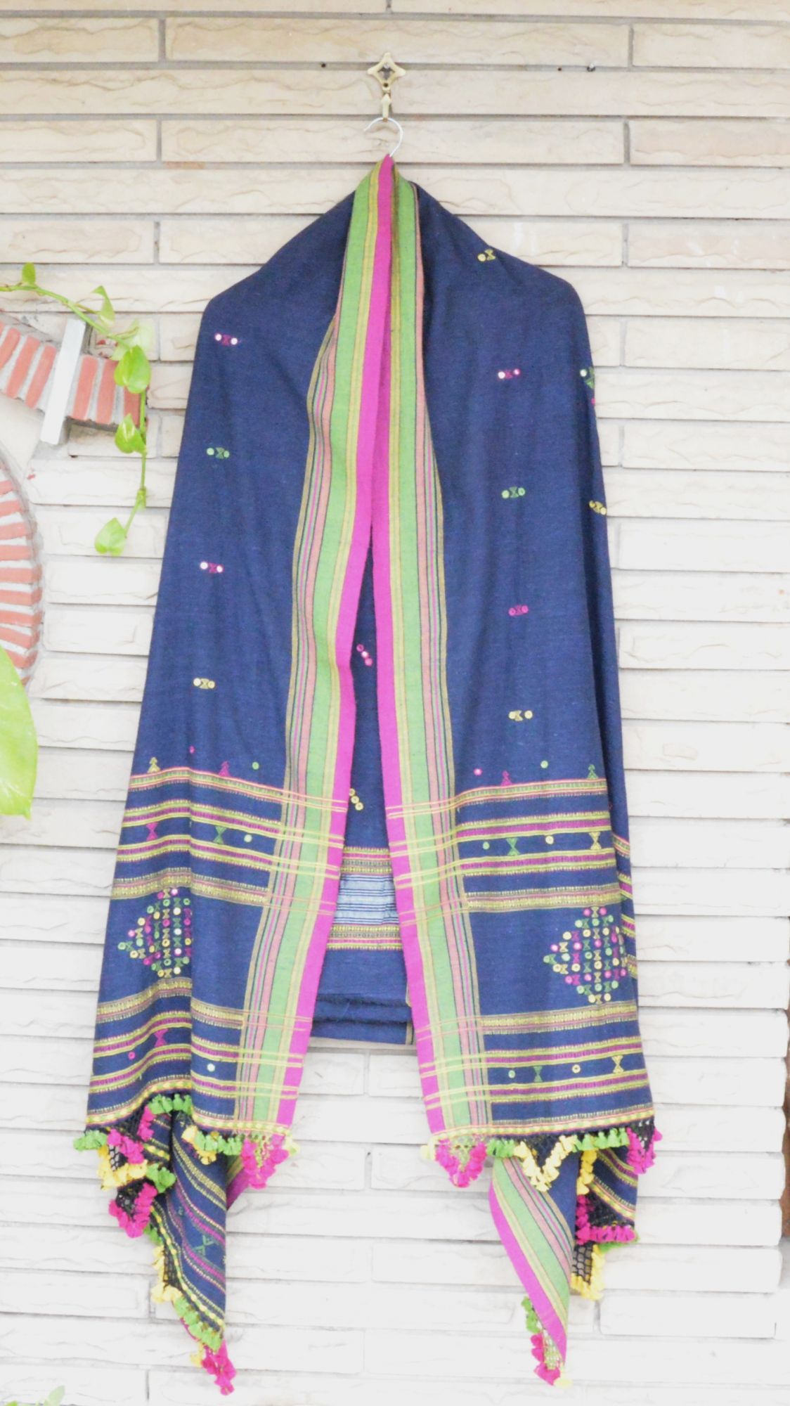 Navy Blue Kala Cotton Bhujodi Suit