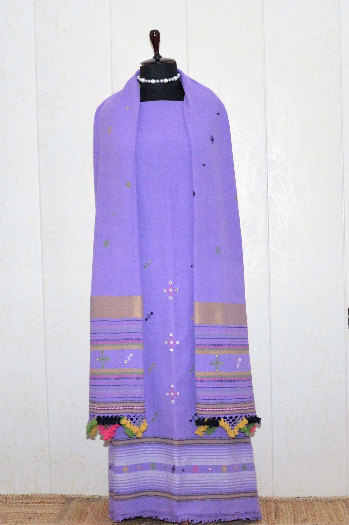 Lavender Kala Cotton Bhujodi Suit