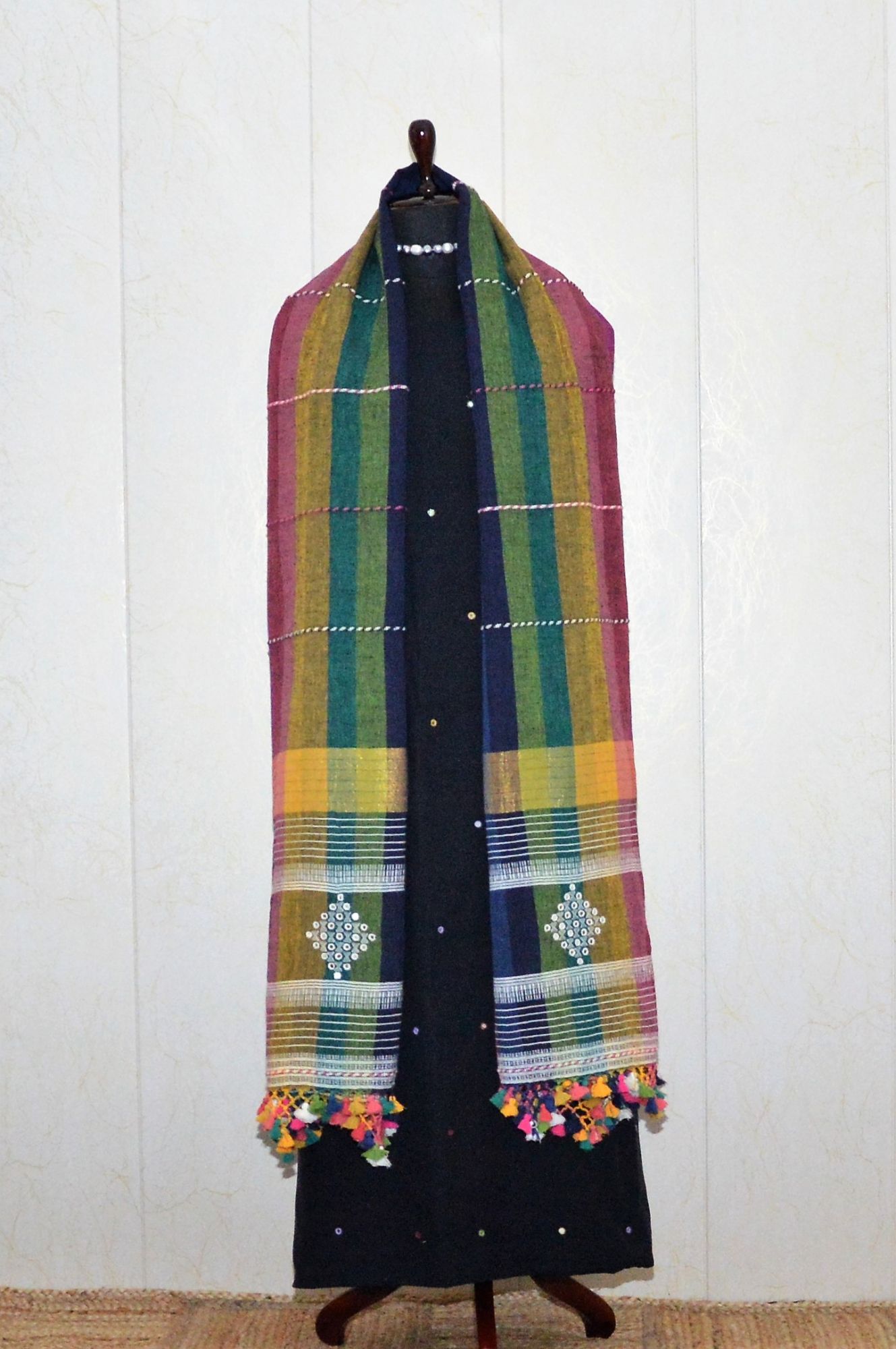 Black-Multicolored Kala Cotton Bhujodi Suit