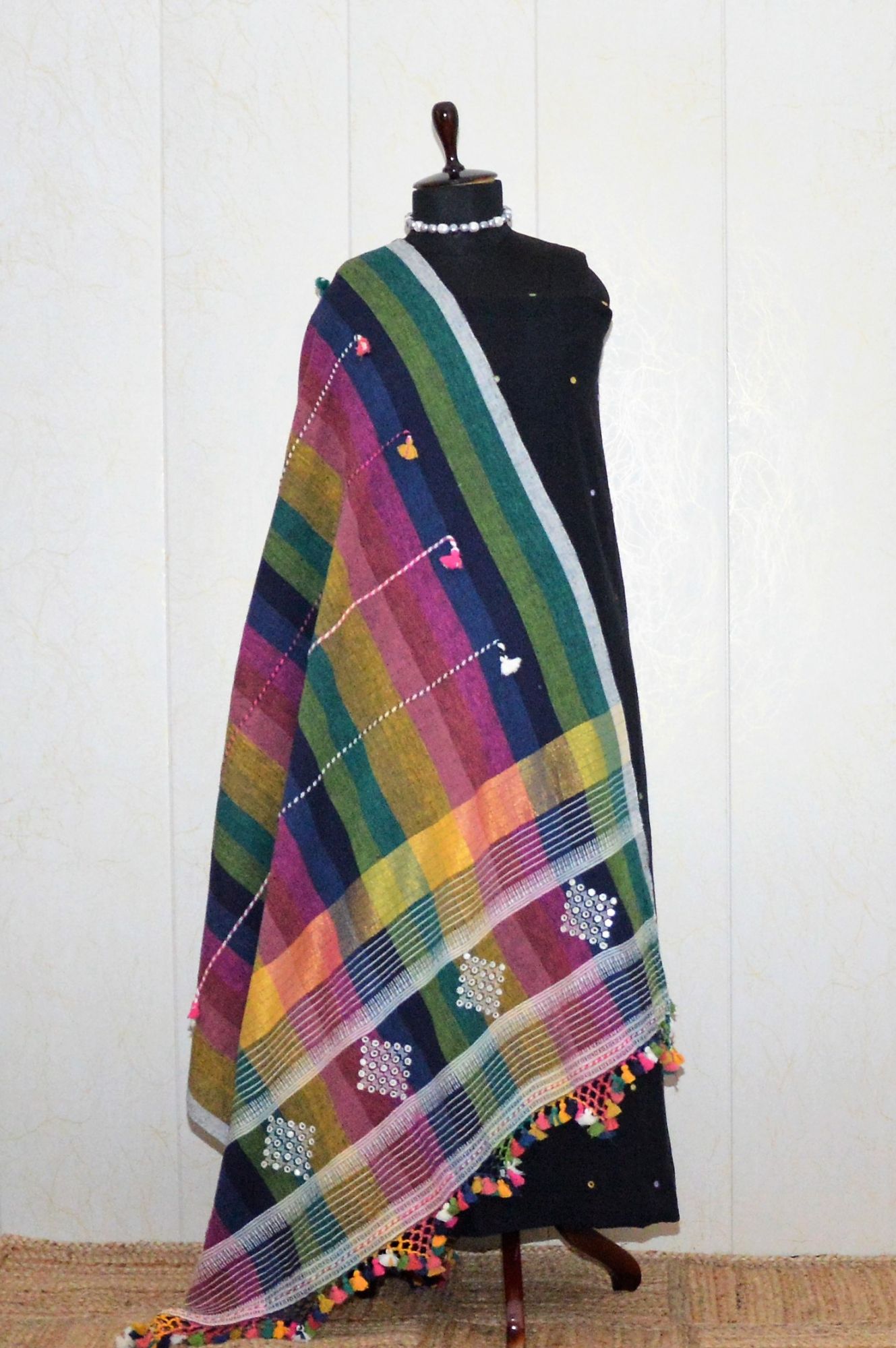 Black-Multicolored Kala Cotton Bhujodi Suit