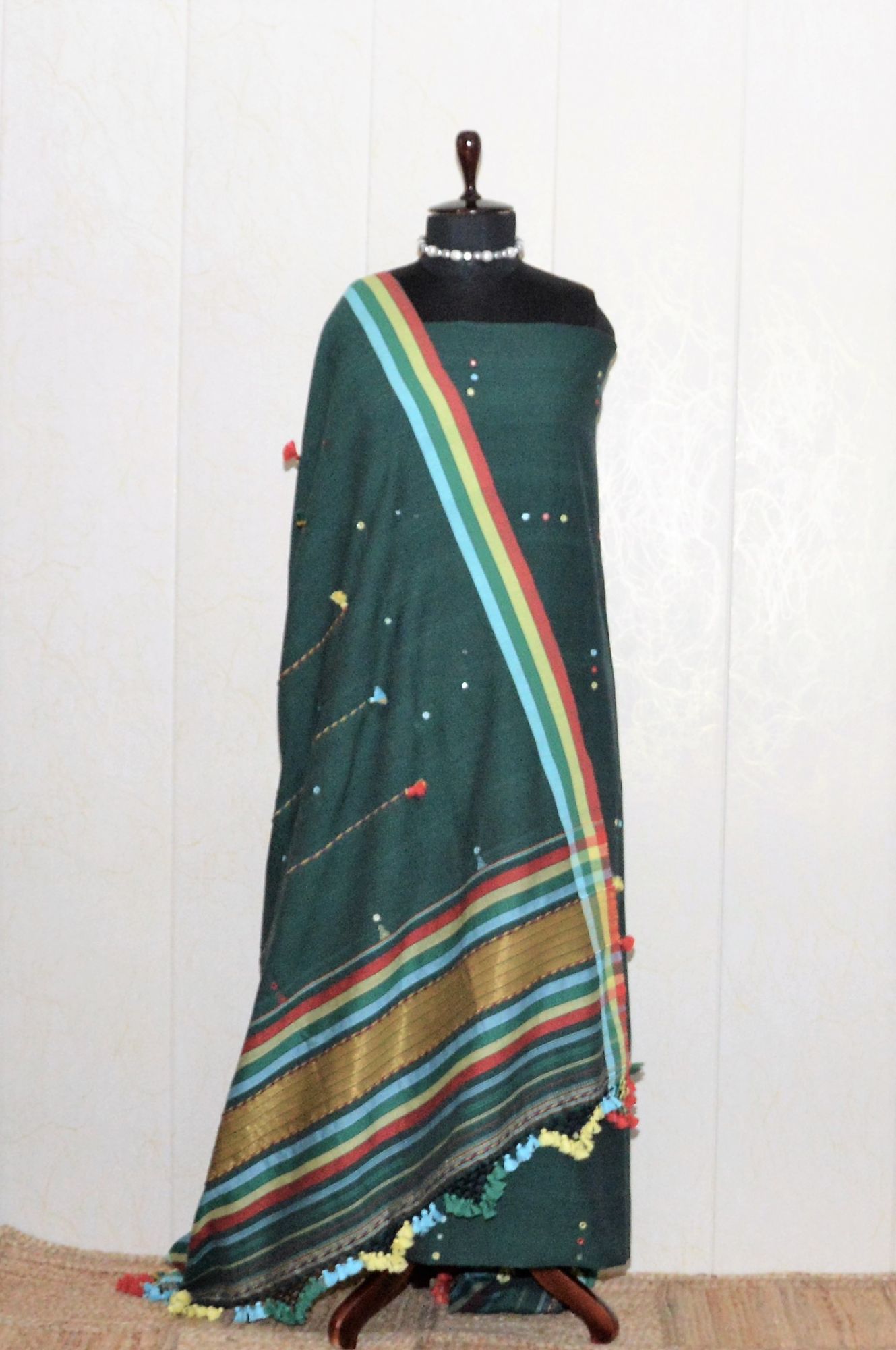 Green Fine Cotton Bhujodi Suit