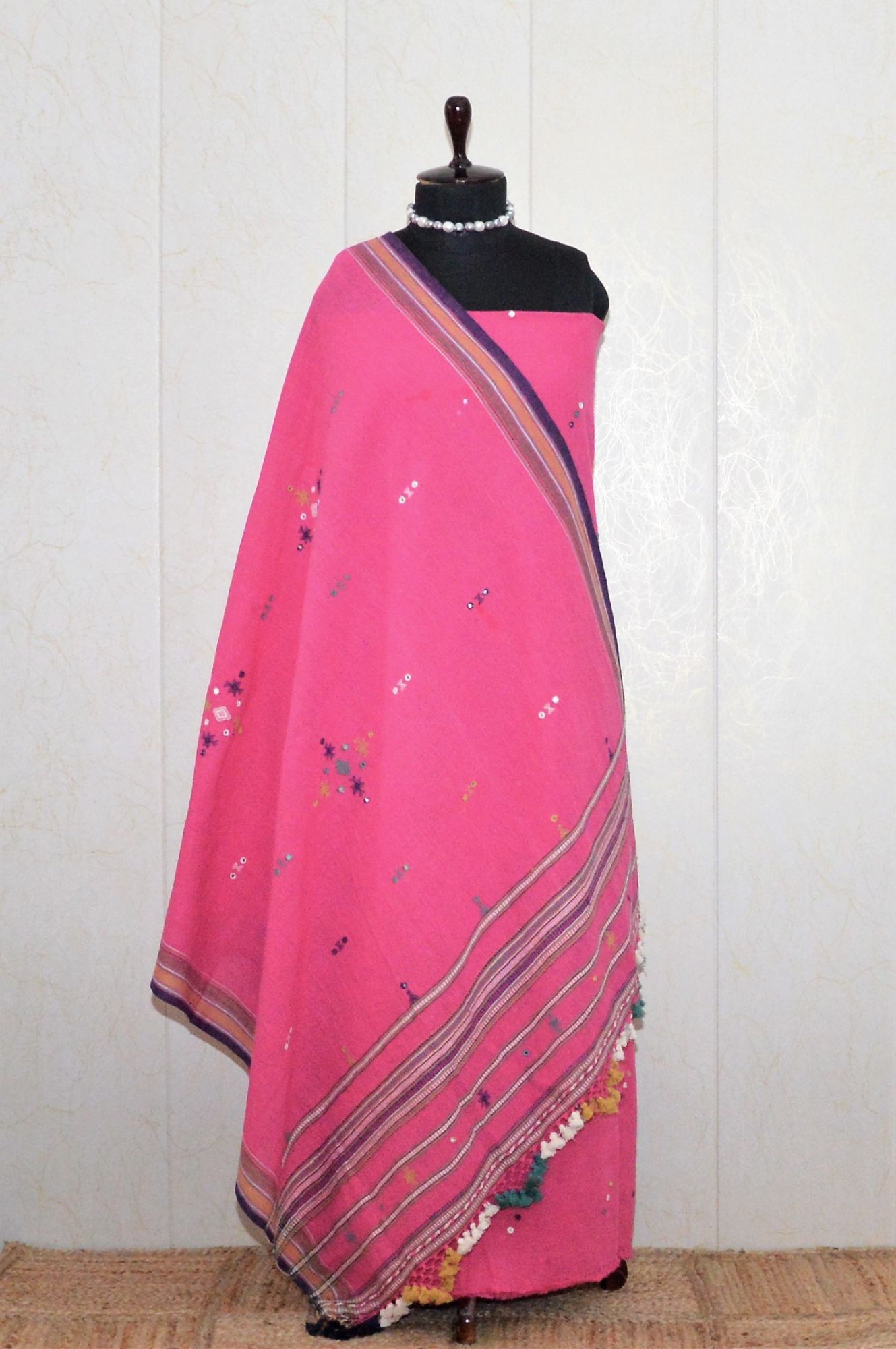 Pink Kala Cotton Bhujodi Suit