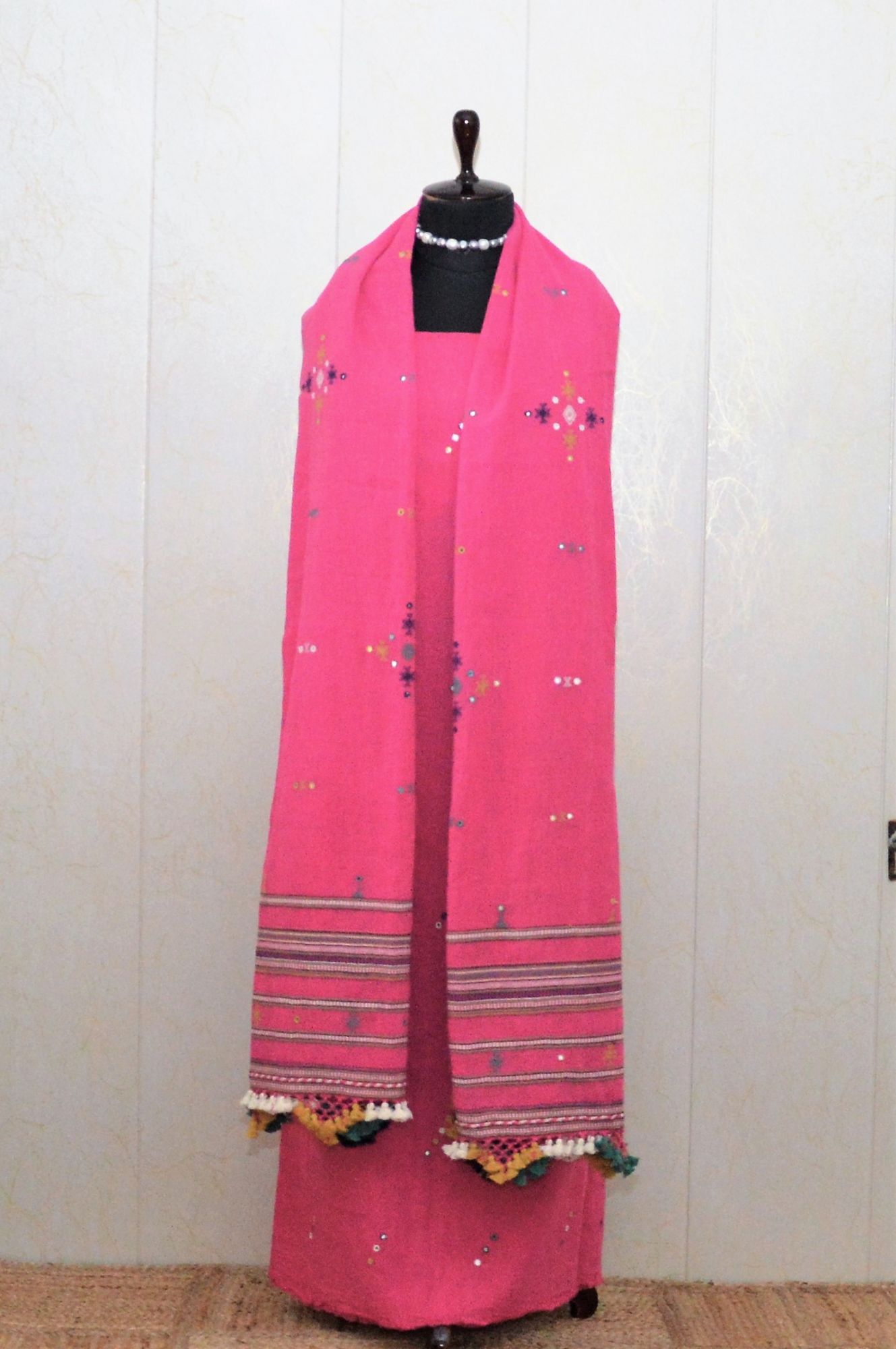Pink Kala Cotton Bhujodi Suit