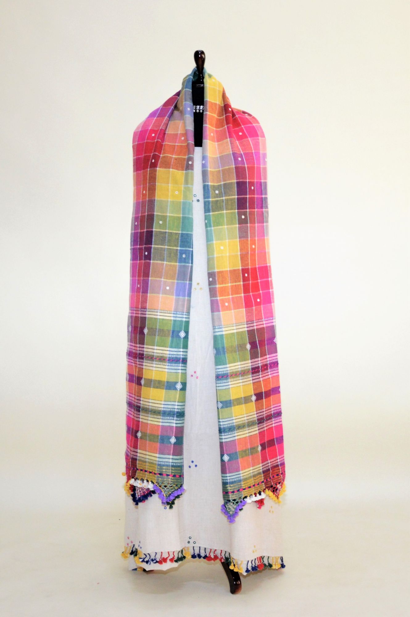 Off White Multicolored Kala Cotton Bhujodi Suit