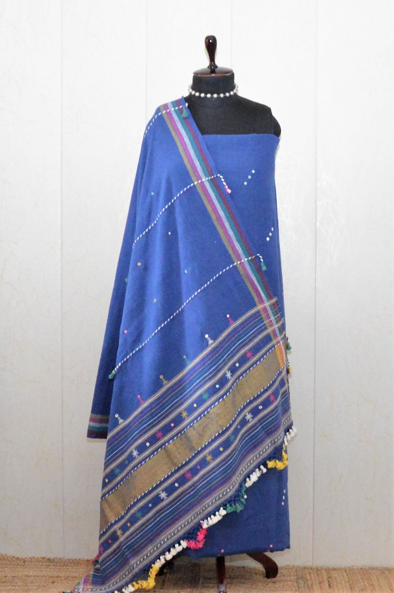 Blue Kala Cotton Bhujodi Suit