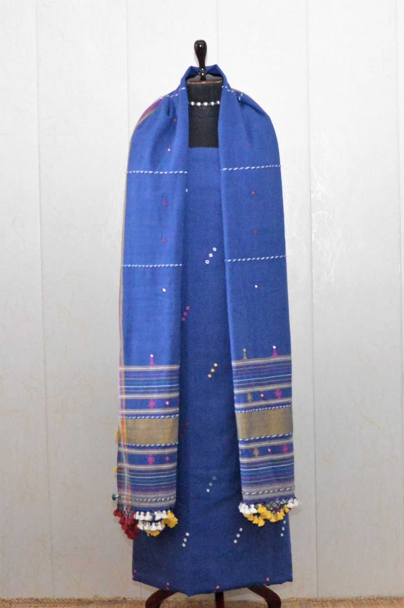 Blue Kala Cotton Bhujodi Suit
