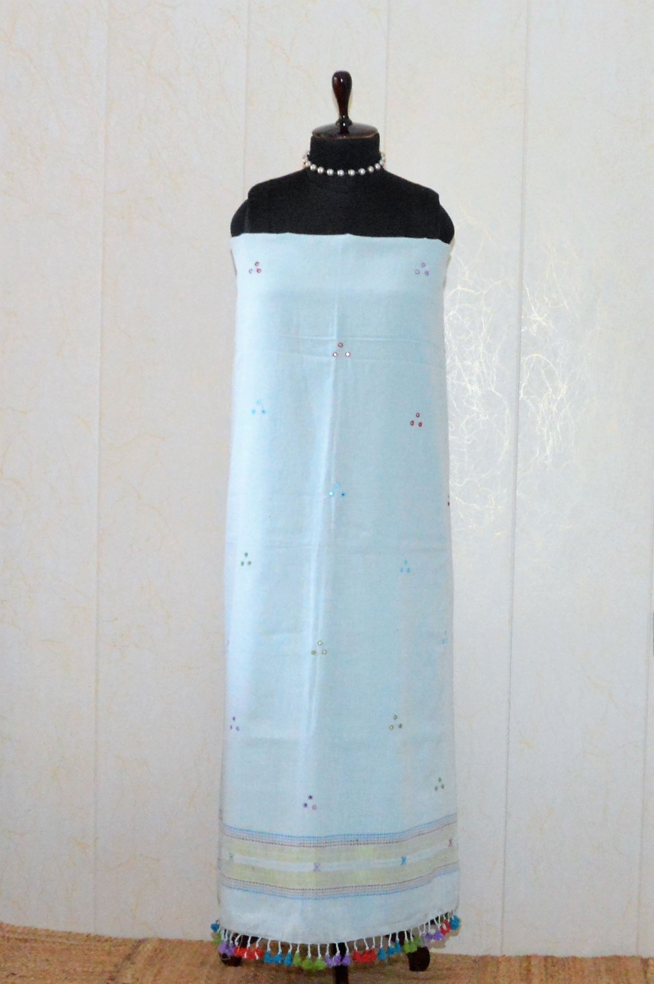 Light Blue Kala Cotton Bhujodi Suit