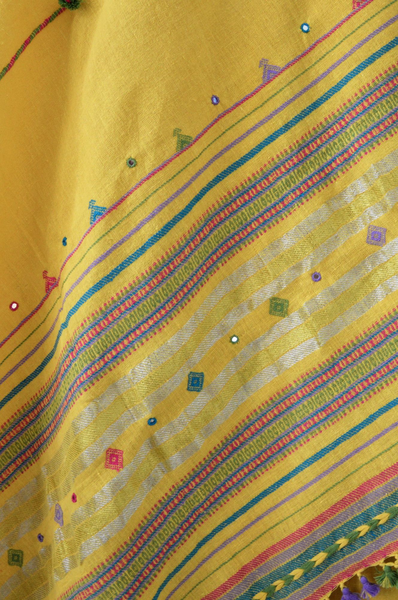 Yellow Kala Cotton Bhujodi Suit