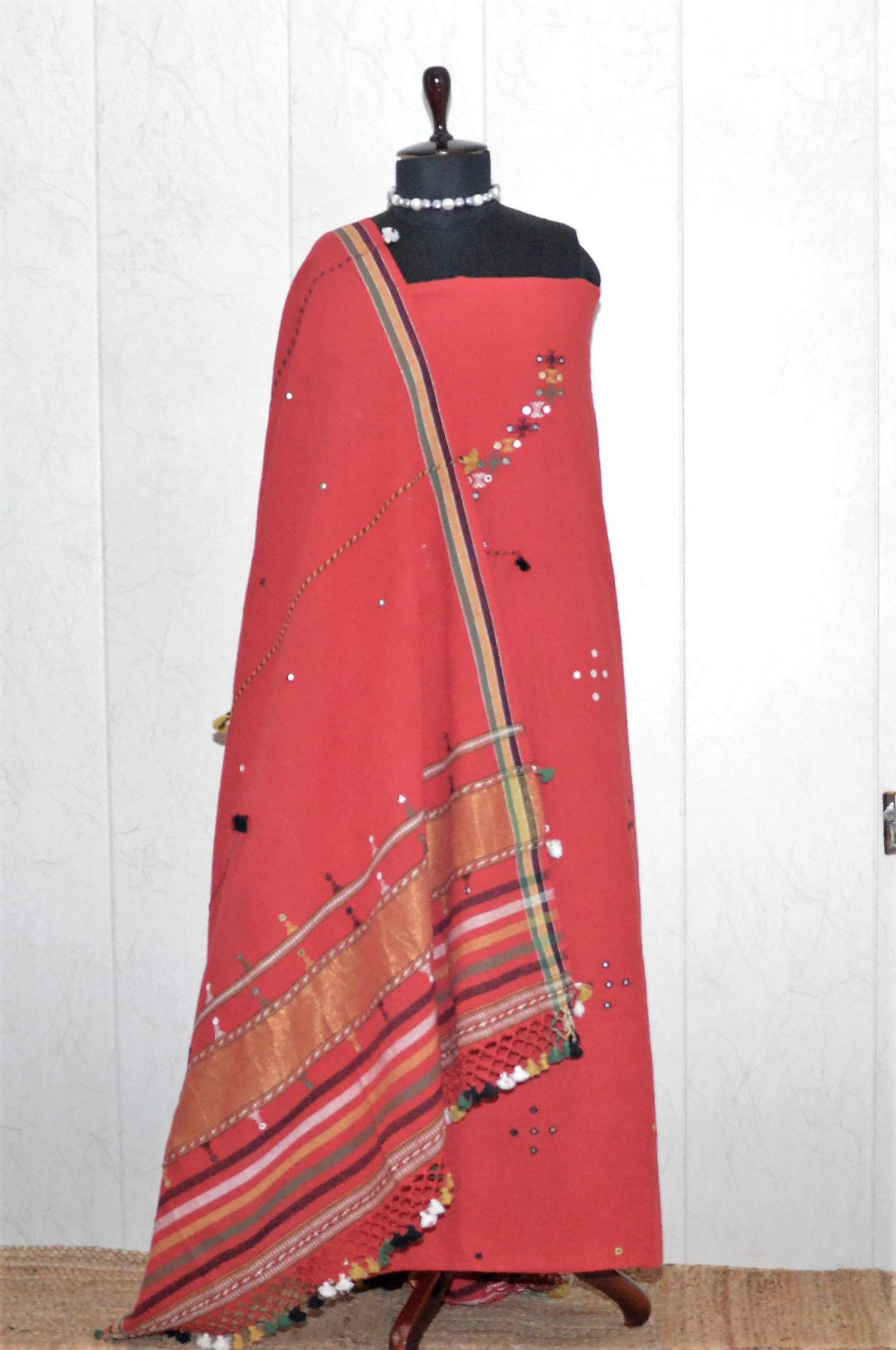 Red Kala Cotton Bhujodi Suit