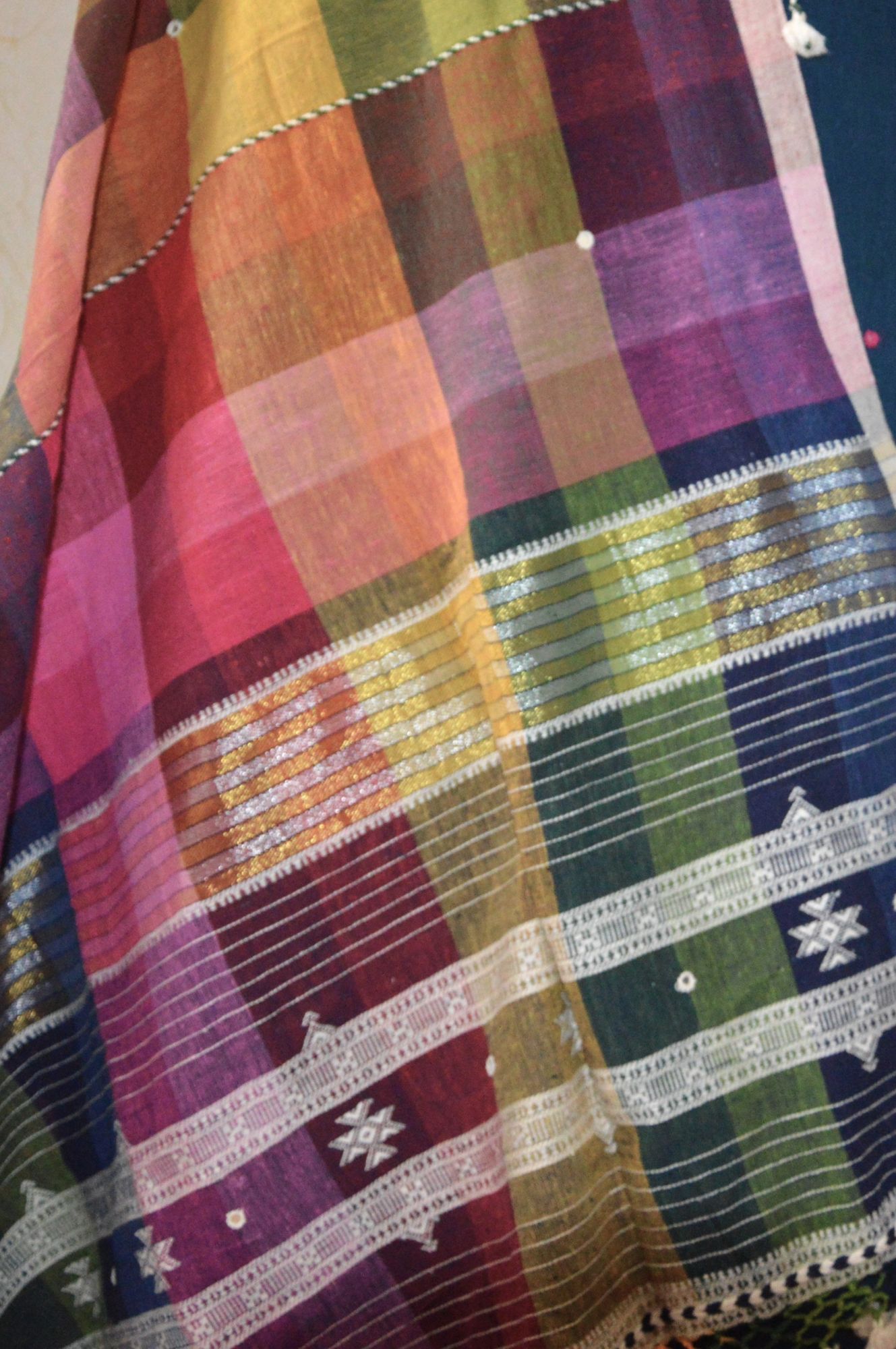 Kala Cotton Bhujodi Suit with Multicolor Dupatta