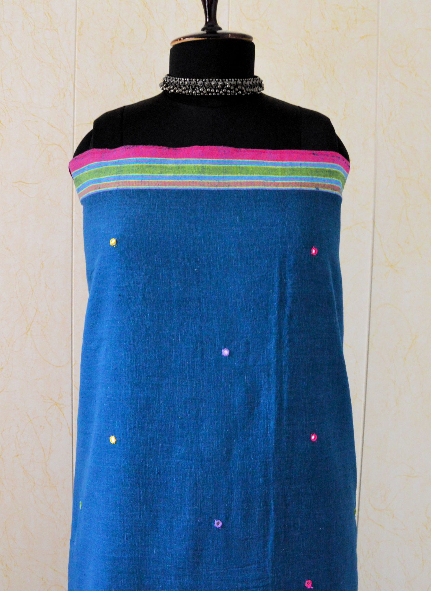 Kala Cotton Bhujodi Suit with Multicolor Dupatta