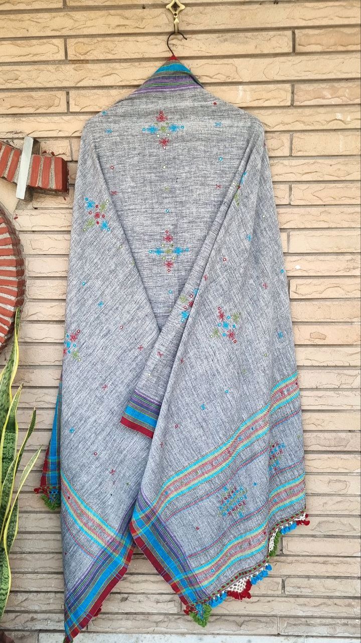 Grey Kala Cotton Bhujodi Suit