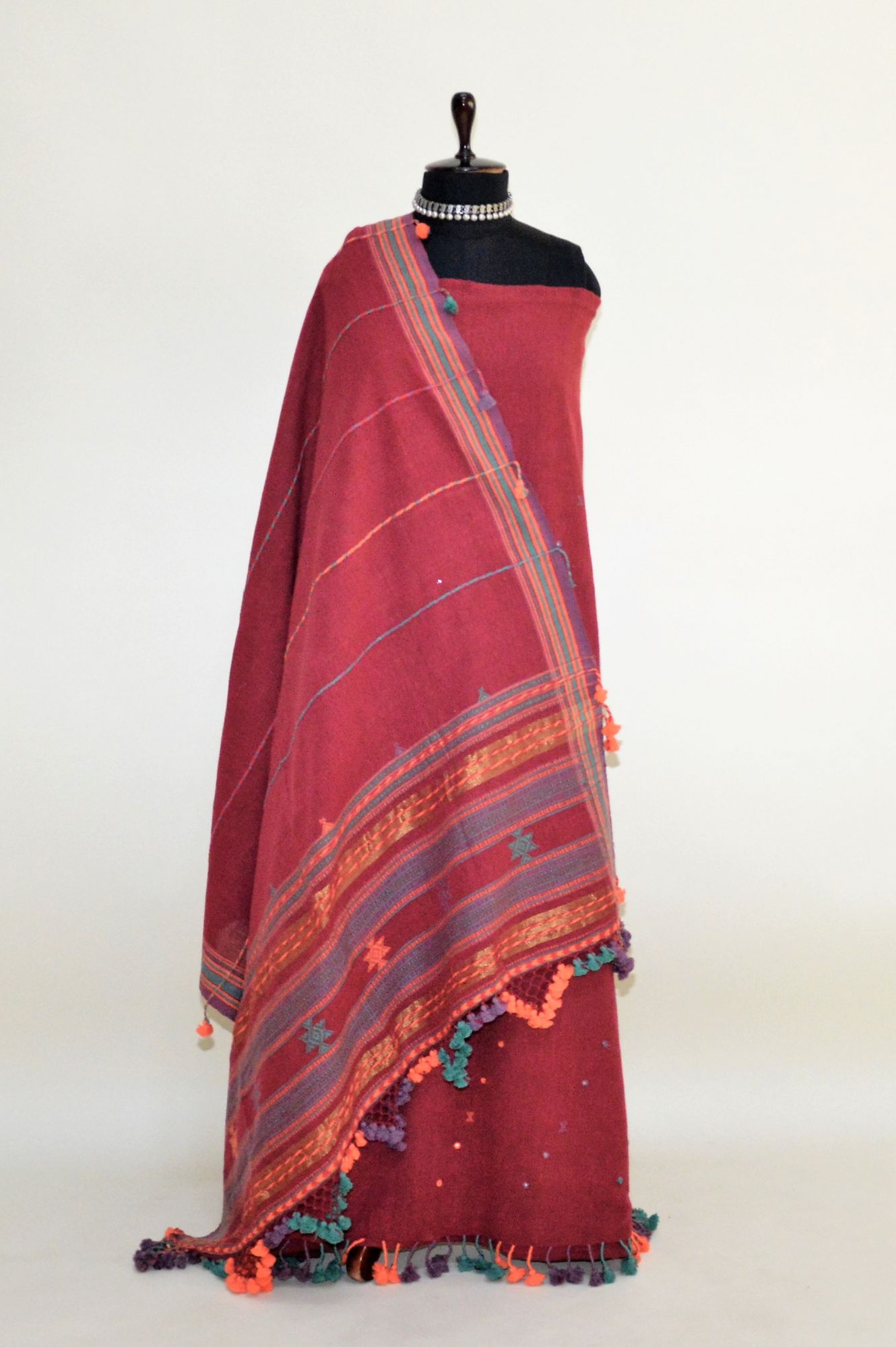 Maroon Kala Cotton Bhujodi Suit